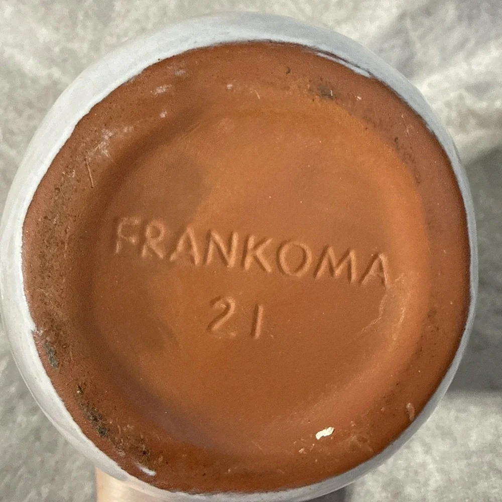 Frankoma Vintage Ceramic Candle Holder Votive Pillar White Glaze #21